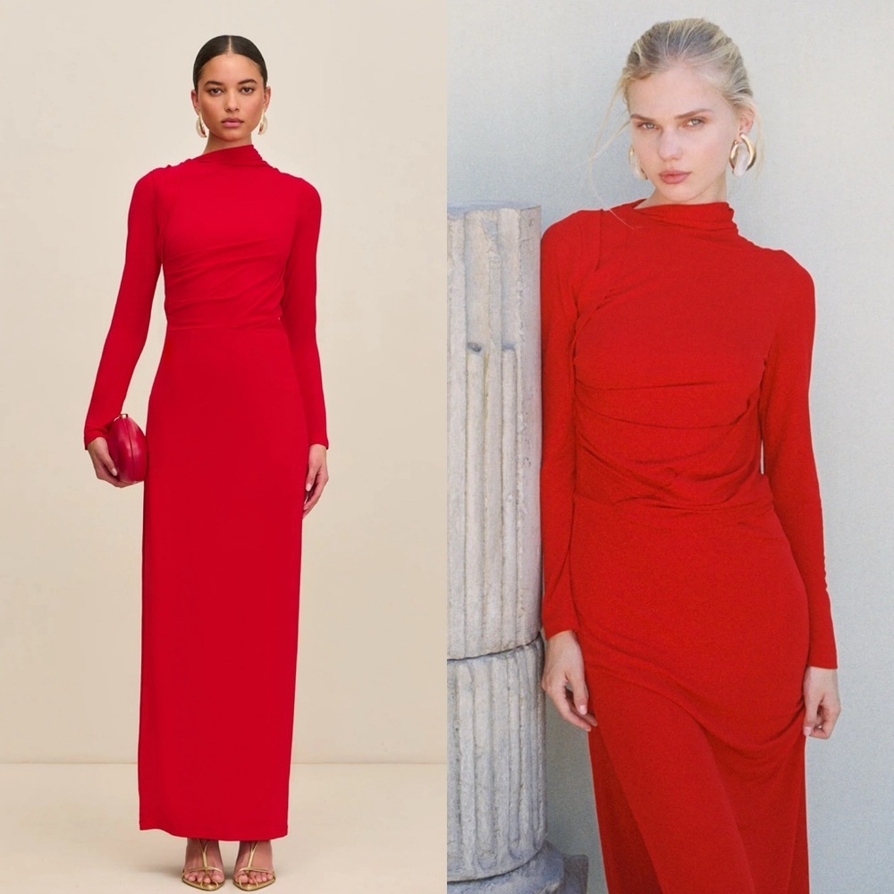🆕 CULT GAIA Xiomara Jersey Maxi Dress in Ghermez Red Sz XS